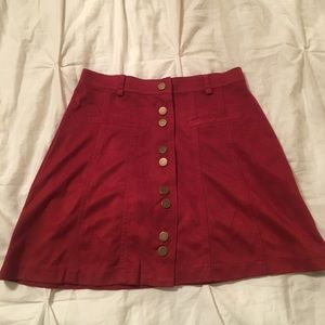 Zara faux suede skirt burgundy